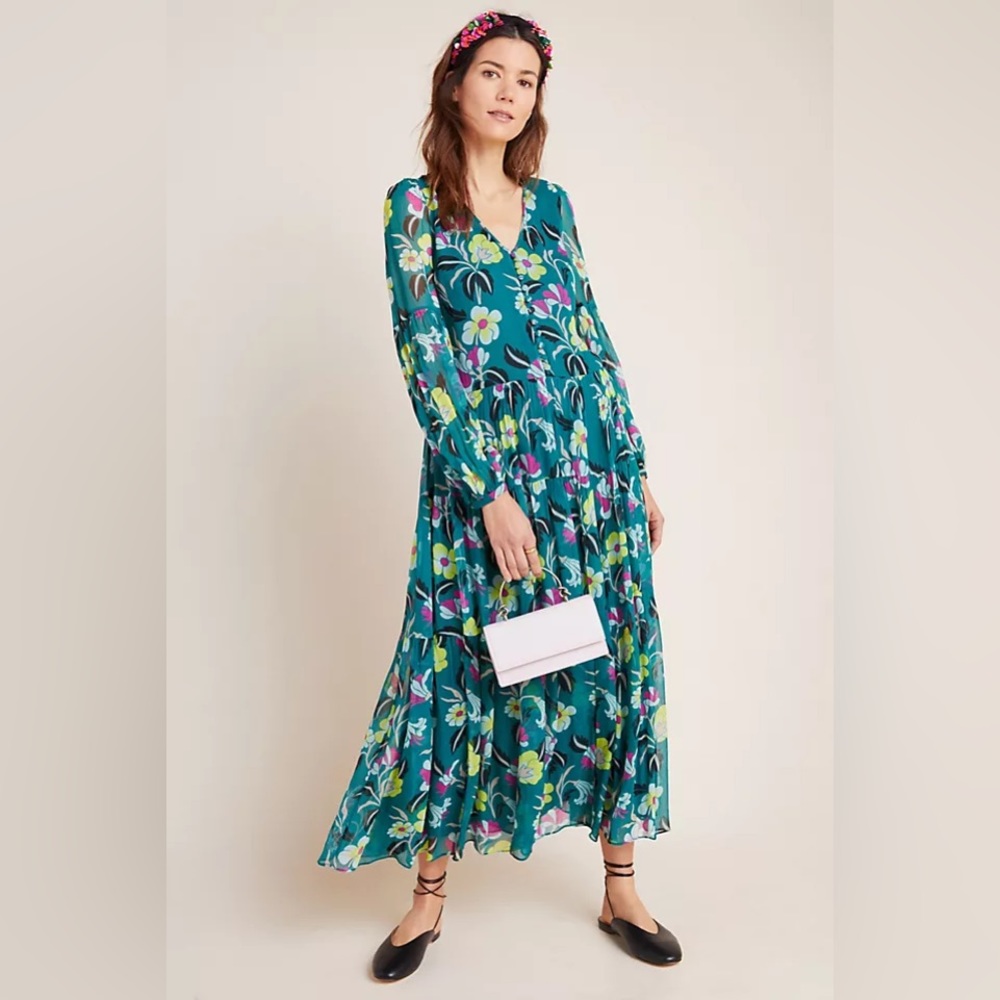 ✨ Anthropologie Floral Maxi Dress Sz 6